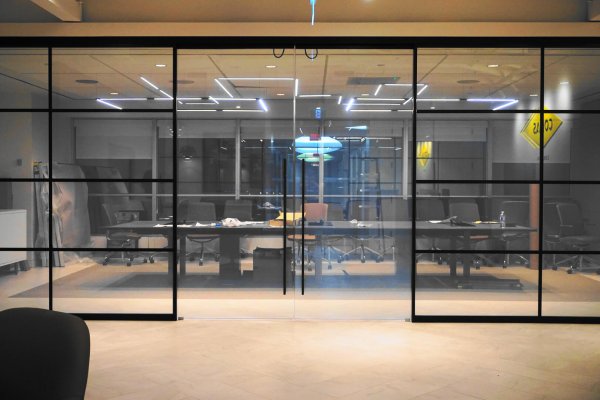 Glass Storefronts Inside The Co-Working Space