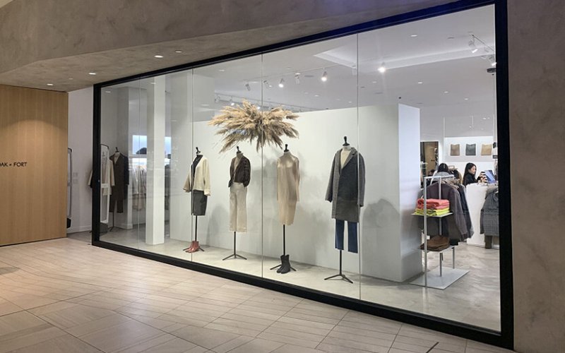 Glass Showcases In The Outer Clothing Store